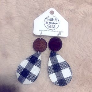 Buffalo Plaid Teardrop Earrings